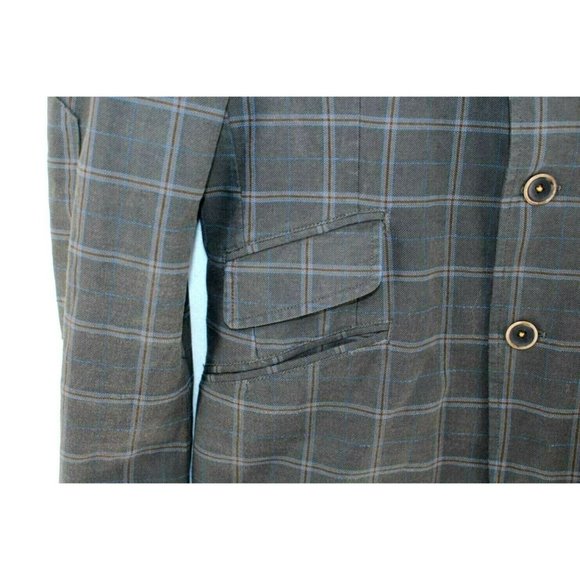 Vintage Crosby Hallen And Cobb Sport Coat Mens 48 Plaid 3 Button Suit Jacket - Picture 4 of 8